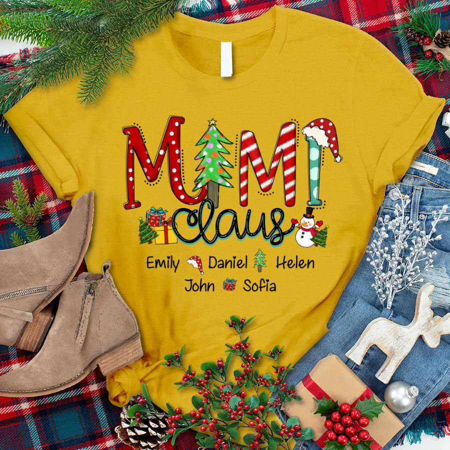 Personalized Christmas Tree Mimi Claus Shirt