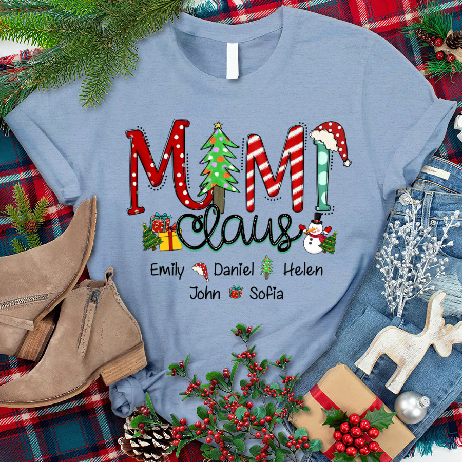 Personalized Christmas Tree Mimi Claus Shirt