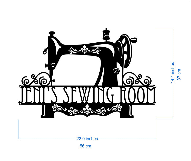 Personalized Sewing Room Metal Sign