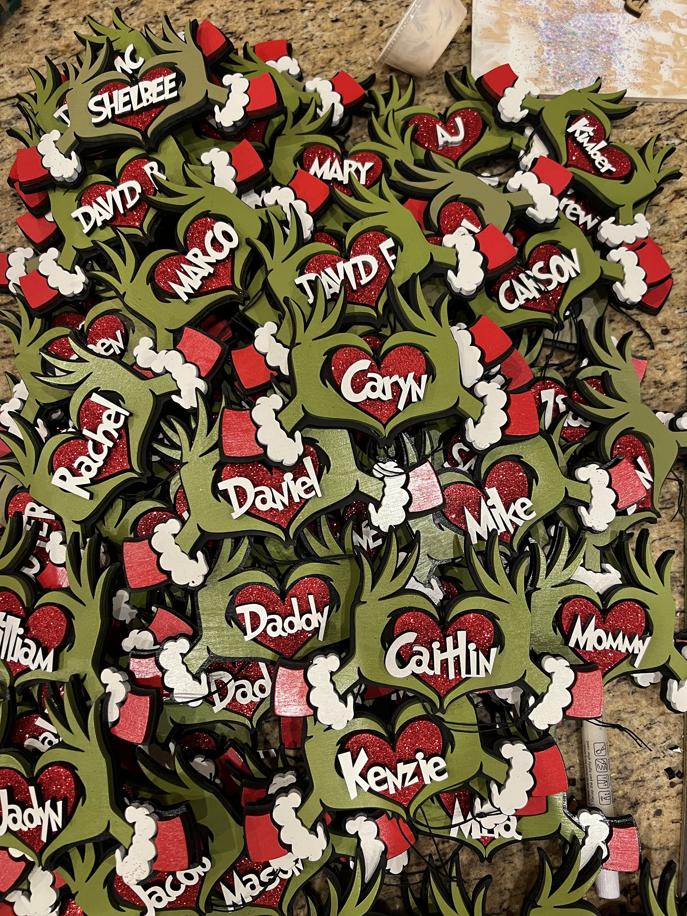 Personalized Grinch ornament- stocking tag