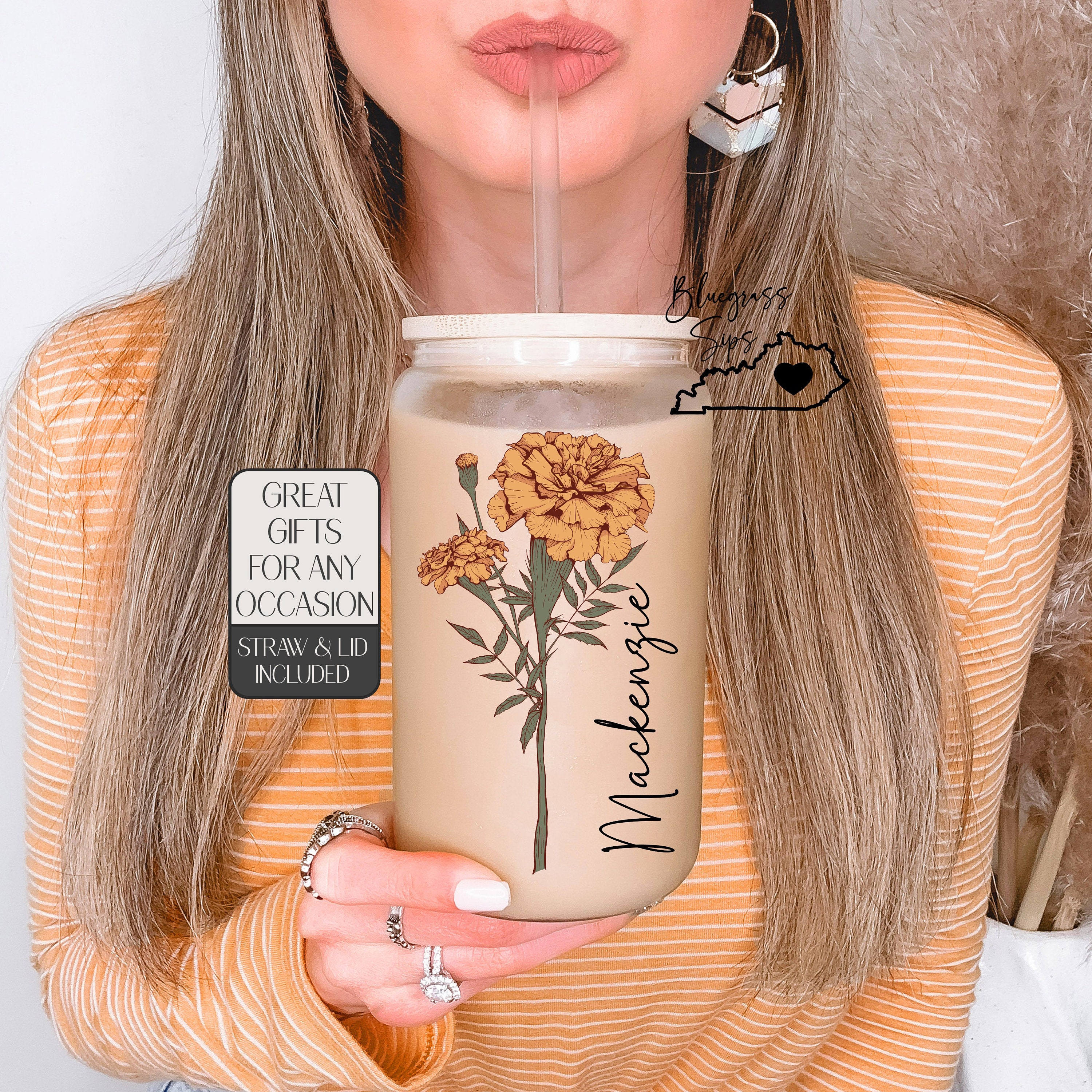 Personalized Color Birth Flower Cup With Name For Coffee,Tea,Drinks Lover🎁( Buy 3 Free Shipping)