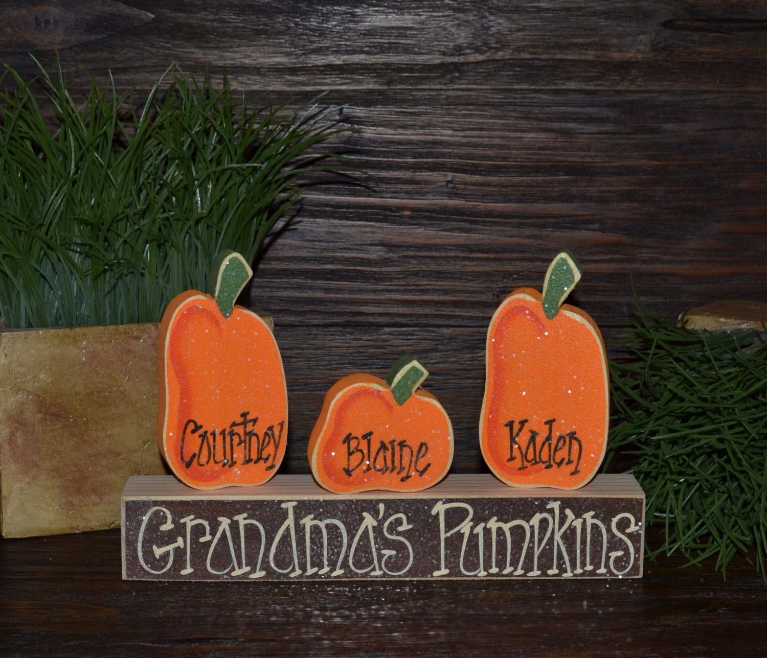 Personalized Pumpkins Family Block Set
