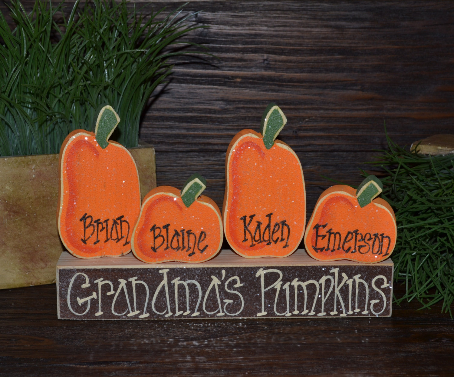 Personalized Pumpkins Family Block Set