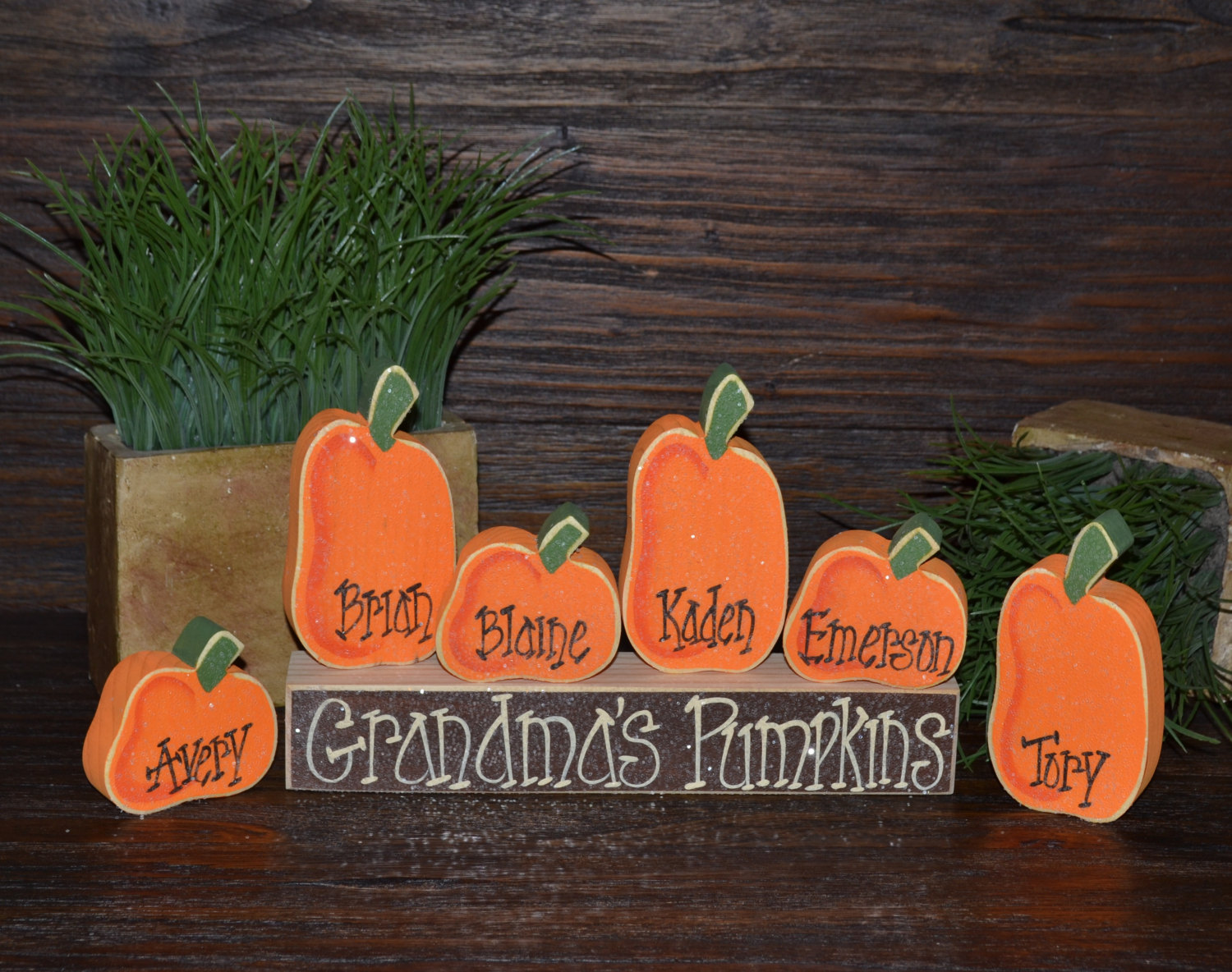 Personalized Pumpkins Family Block Set