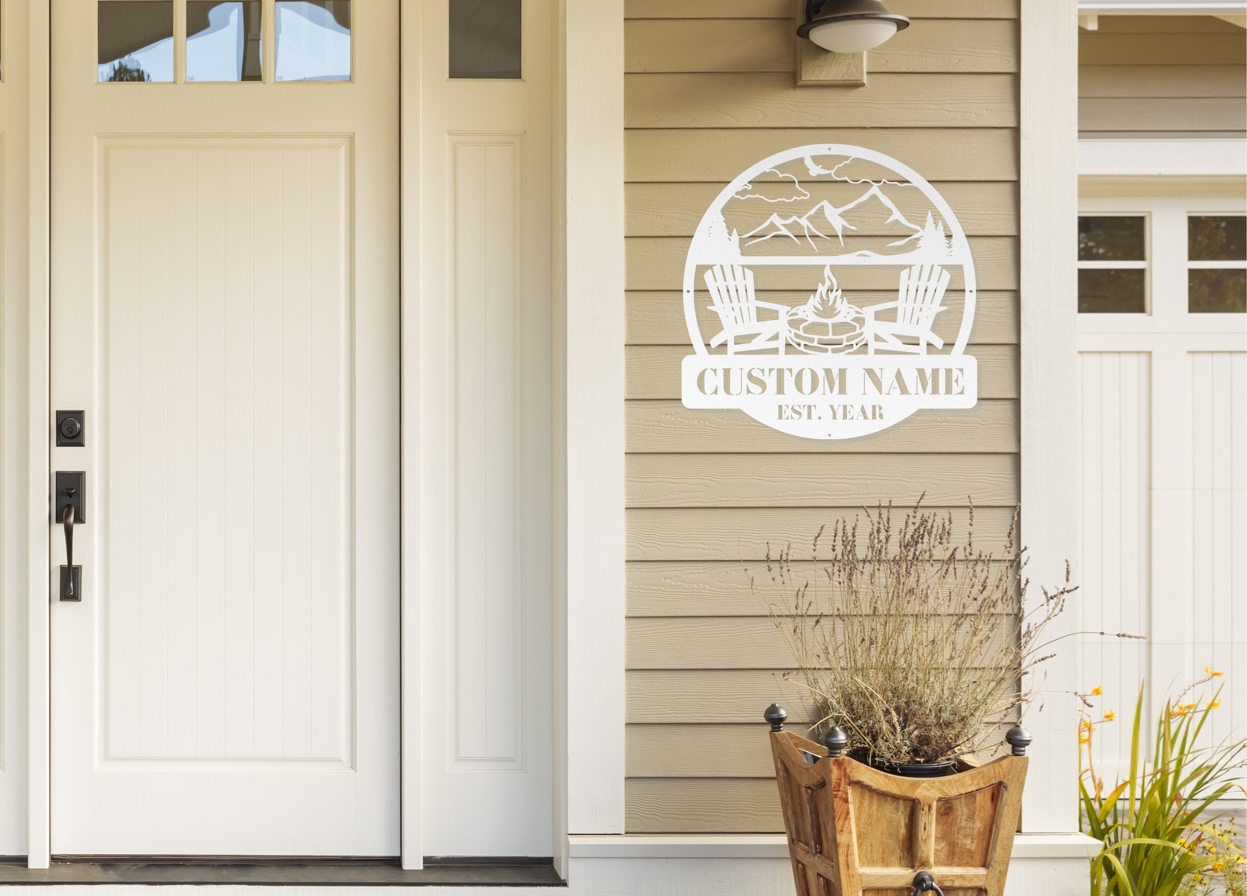 Metal Outdoor Sign | Custom Campfire Sign | Camper Decor | Personalized Camping Gifts Fire Pit Sign Outdoor Decor Cabin Sign | Campsite Sign