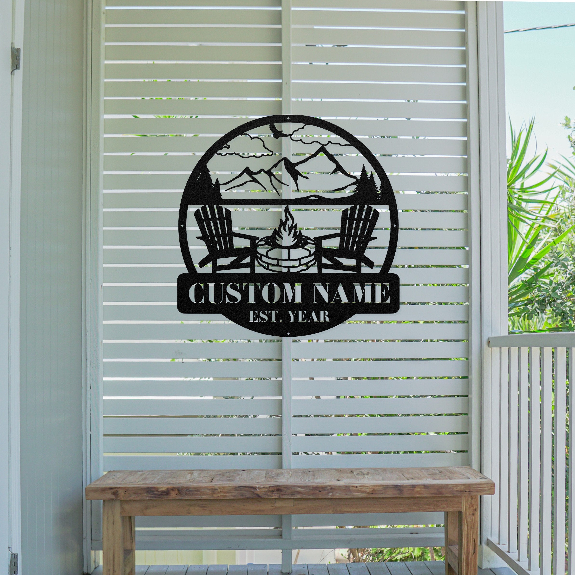 Metal Outdoor Sign | Custom Campfire Sign | Camper Decor | Personalized Camping Gifts Fire Pit Sign Outdoor Decor Cabin Sign | Campsite Sign