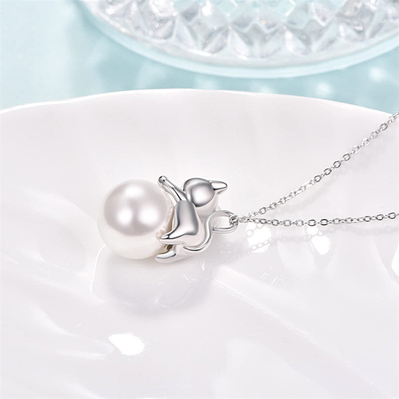 Cat Necklace with Birthstone 925 Sterling Silver Cat Pendant Necklace Gift for Women