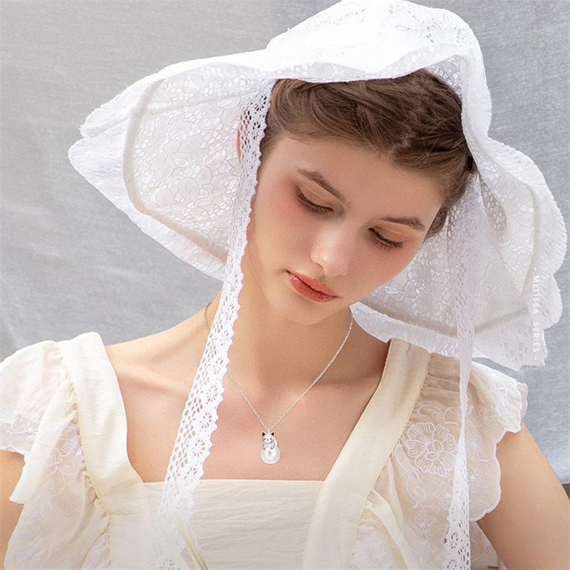 Cat Necklace with Birthstone 925 Sterling Silver Cat Pendant Necklace Gift for Women