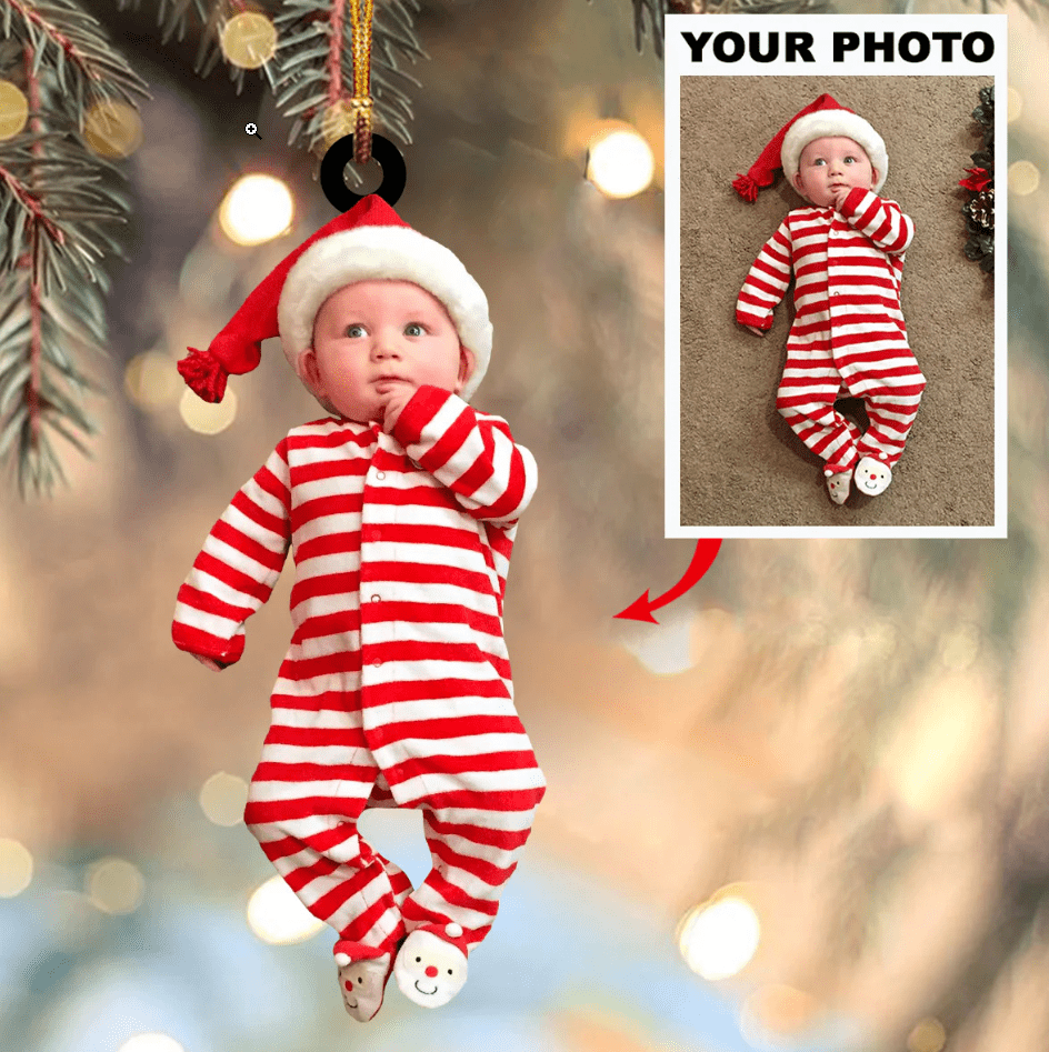 Customized Your Photo Ornament – Personalized Photo Mica Ornament – Christmas Gifts For Family Member