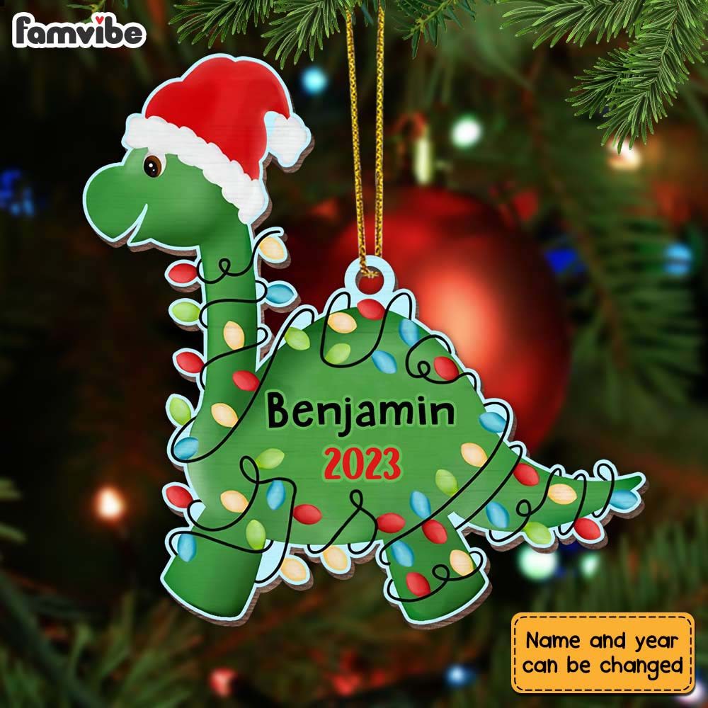 Personalized Grandson Son Dinosaur Christmas Ornament OB41 85O28