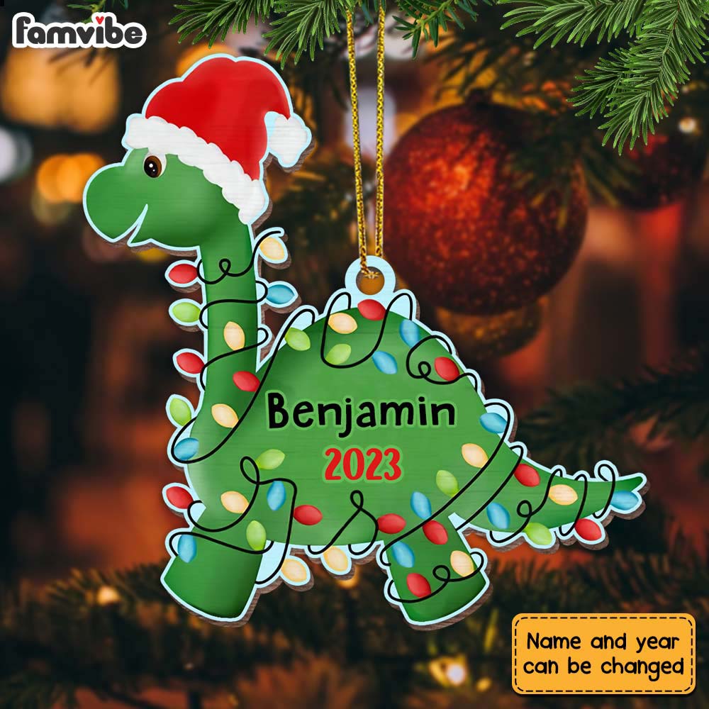 Personalized Grandson Son Dinosaur Christmas Ornament OB41 85O28