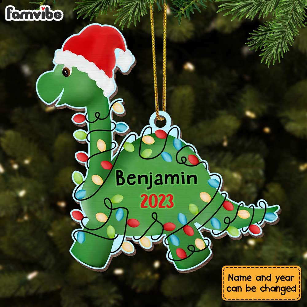 Personalized Grandson Son Dinosaur Christmas Ornament OB41 85O28