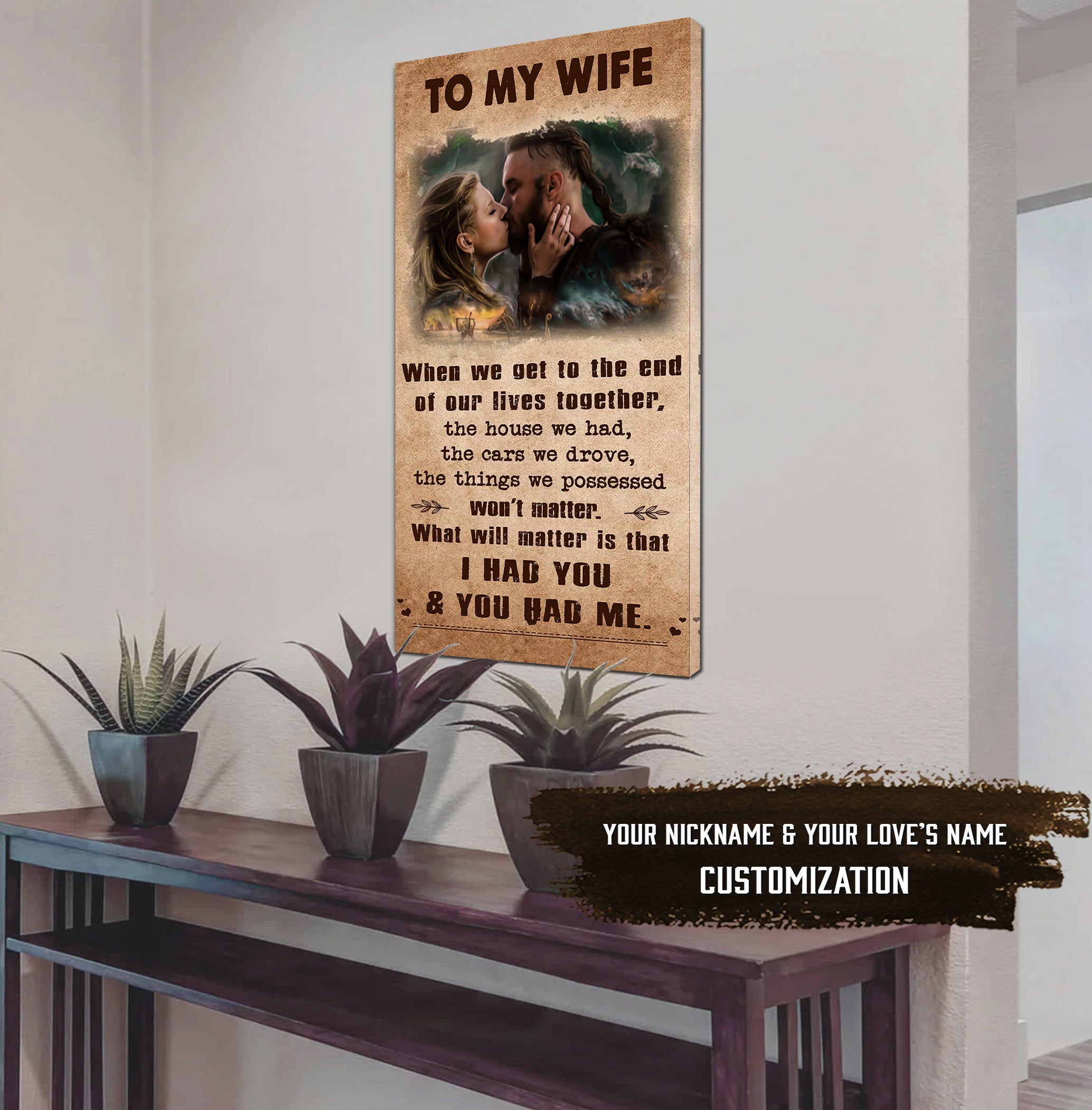 (X1) TO MY WIFE-I HAD YOU AND YOU HAD ME-Carl & Ellie-UP - CANVAS POSTER