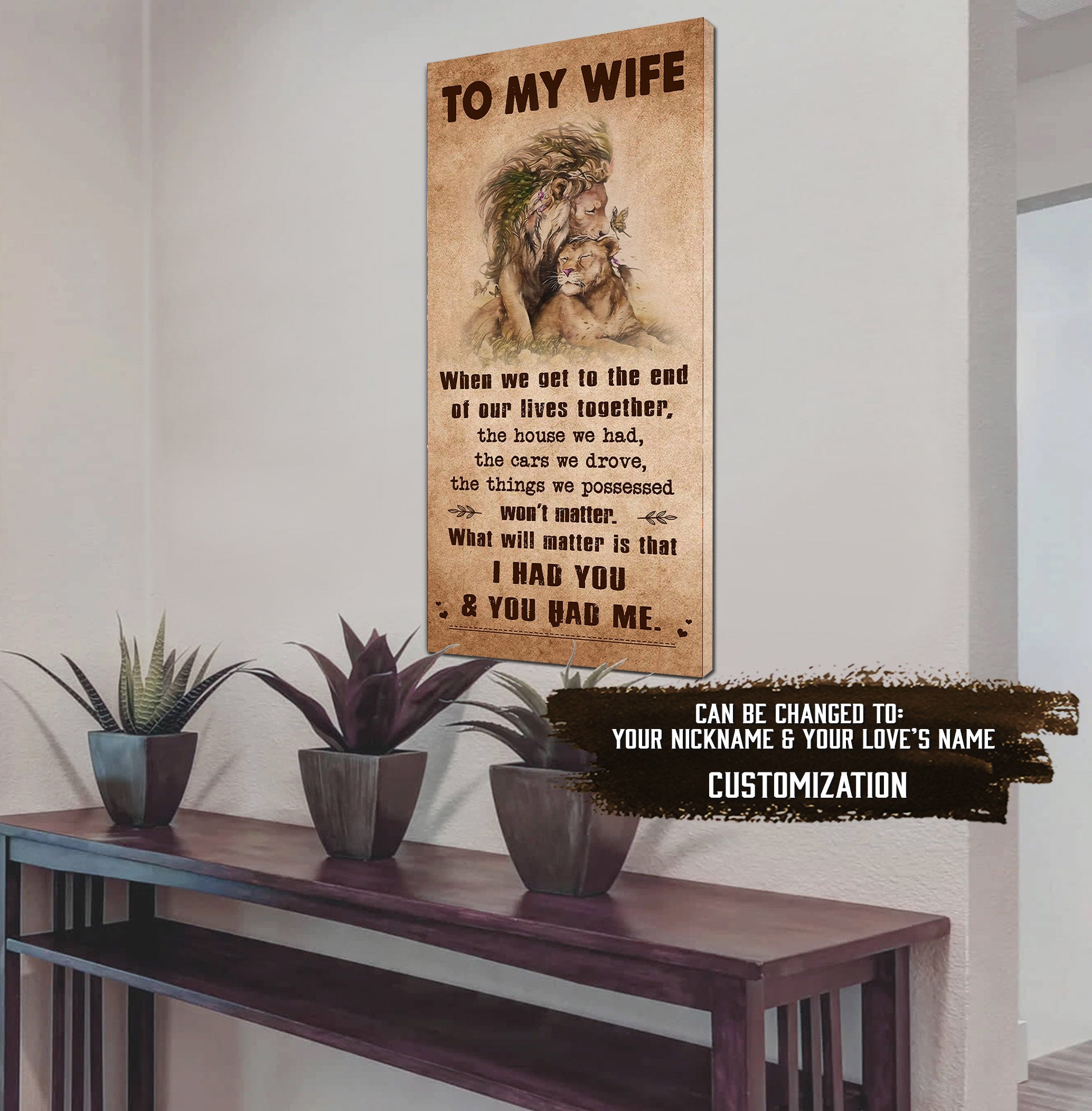 (X1) TO MY WIFE-I HAD YOU AND YOU HAD ME-Carl & Ellie-UP - CANVAS POSTER