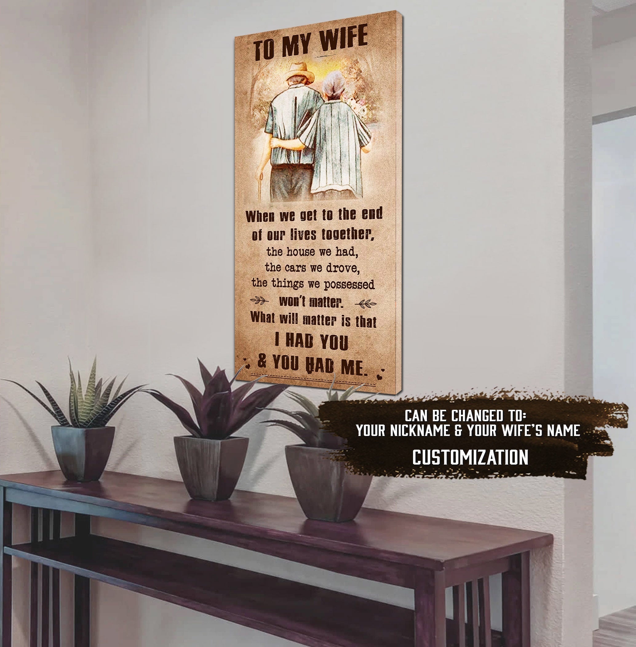 (X1) TO MY WIFE-I HAD YOU AND YOU HAD ME-Carl & Ellie-UP - CANVAS POSTER