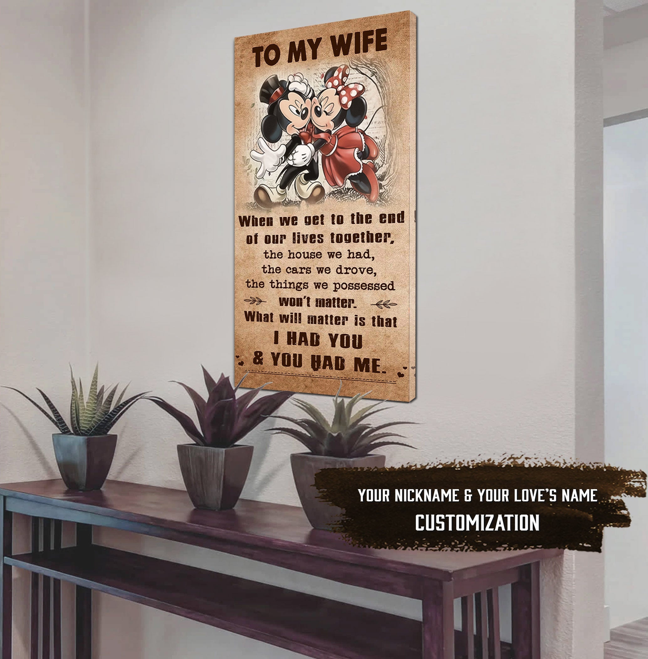 (X1) TO MY WIFE-I HAD YOU AND YOU HAD ME-Carl & Ellie-UP - CANVAS POSTER