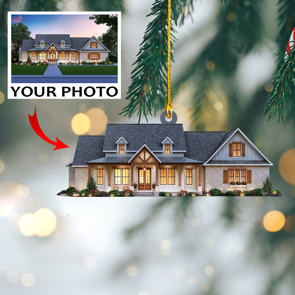 Personalized Photo Mica Ornament - Customized Your Photo Ornament - House Ornament Christmas | Home