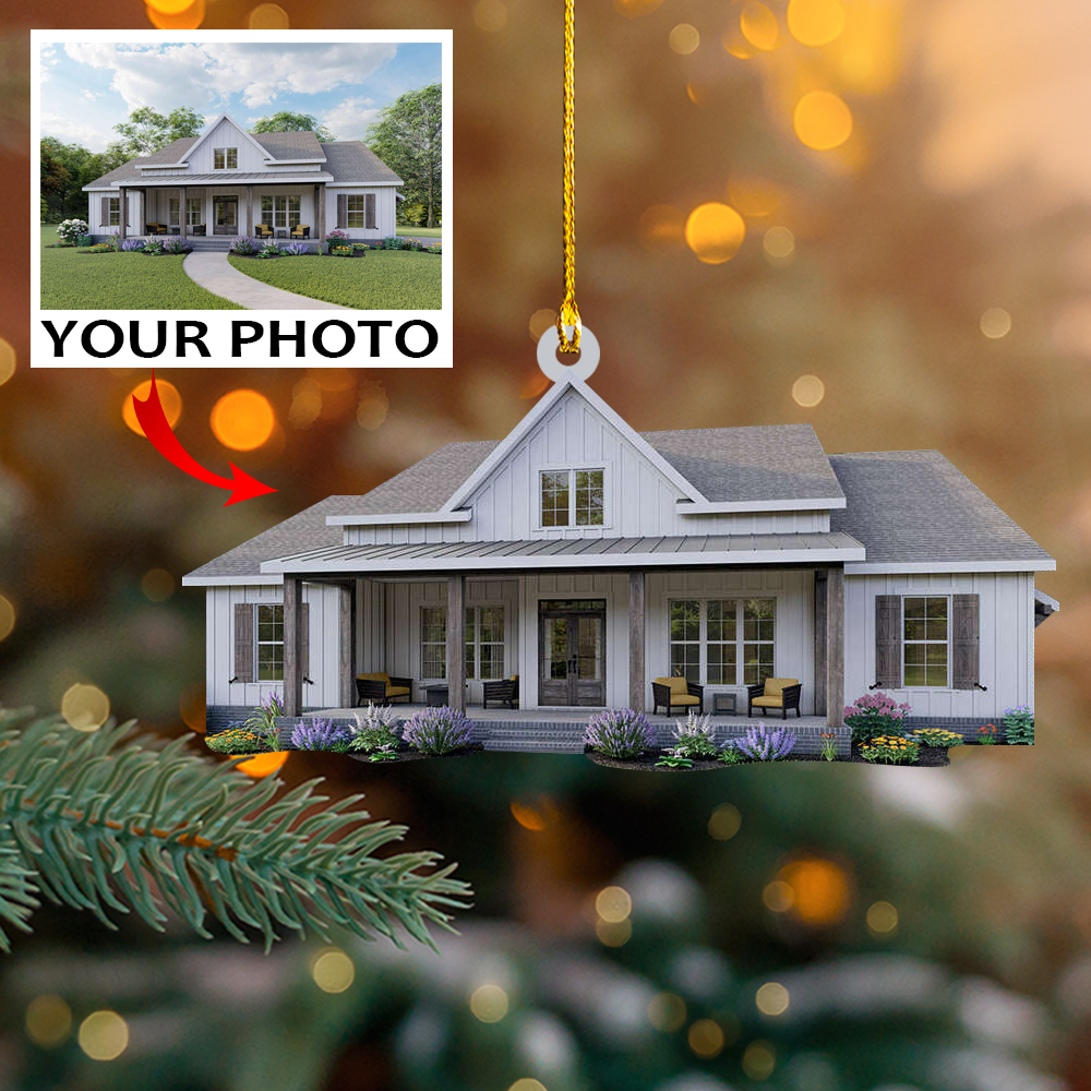Personalized Photo Mica Ornament - Customized Your Photo Ornament - House Ornament Christmas | Home