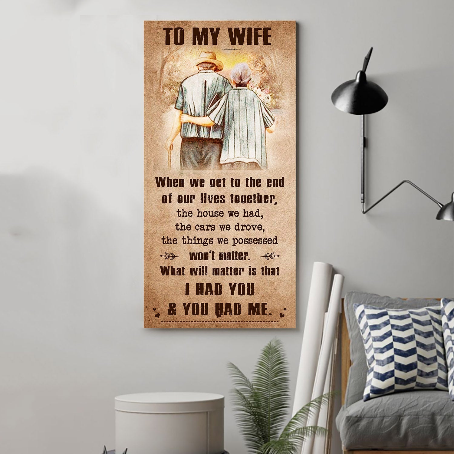 (X1) TO MY WIFE-I HAD YOU AND YOU HAD ME-Carl & Ellie-UP - CANVAS POSTER