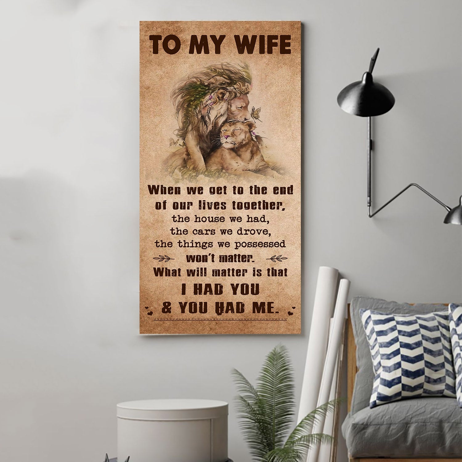 (X1) TO MY WIFE-I HAD YOU AND YOU HAD ME-Carl & Ellie-UP - CANVAS POSTER