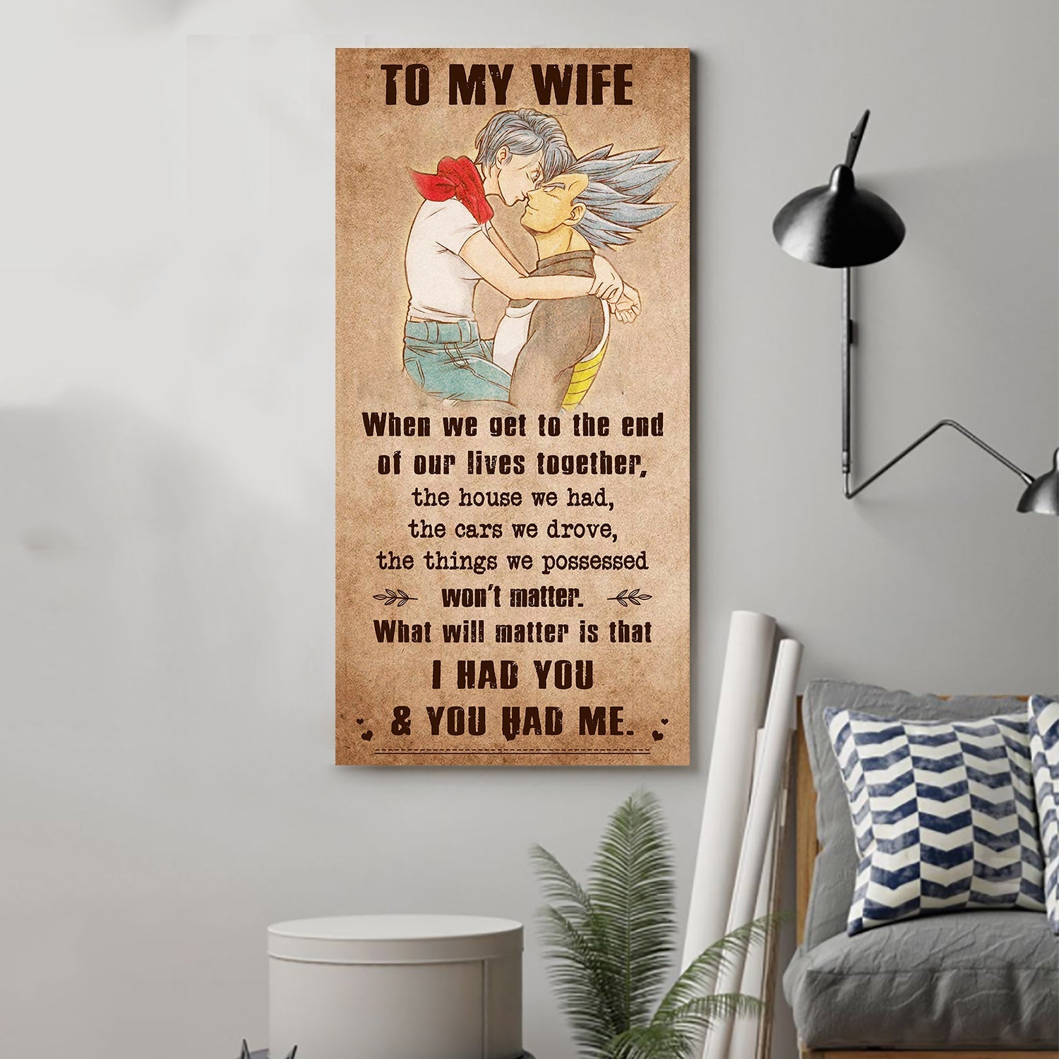 (X1) TO MY WIFE-I HAD YOU AND YOU HAD ME-Carl & Ellie-UP - CANVAS POSTER
