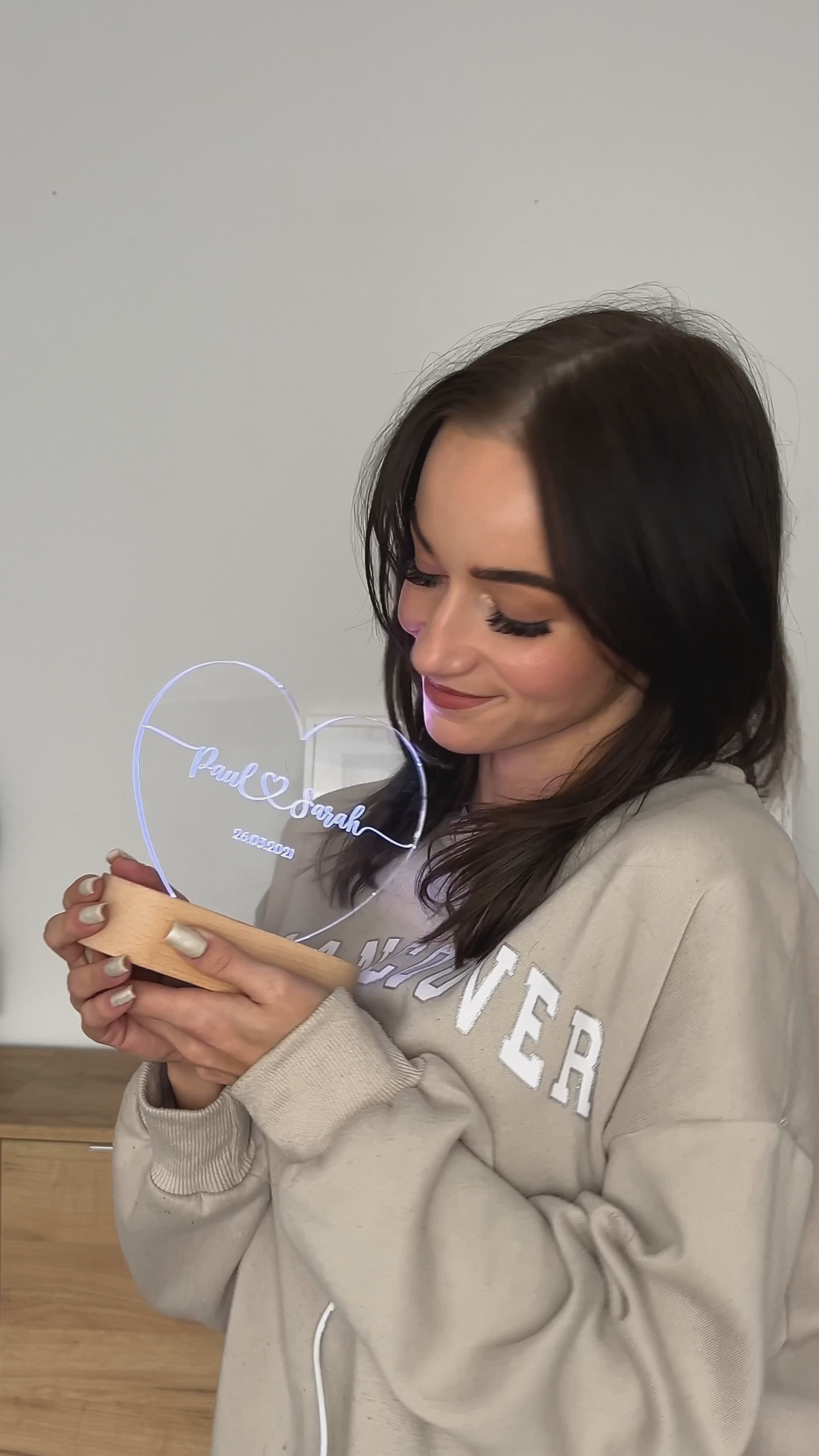 Personalized Heart Acrylic Glass ❤️ Connected Love