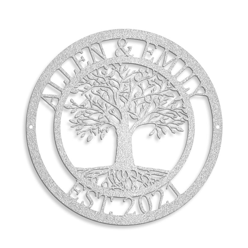 Personalized Elaborate Tree Of Life Metal Monogram Sign