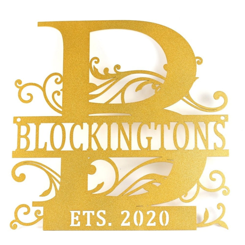 Personalized Elaborate Tree Of Life Metal Monogram Sign