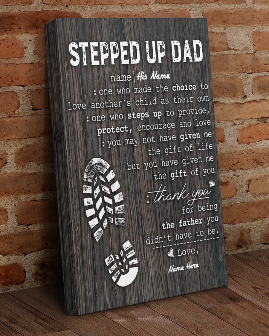 PERSONALIZED CANVAS: Perfect Father's Day Gift For Stepped Up Dad Gallery Wrapped Canvas Prints