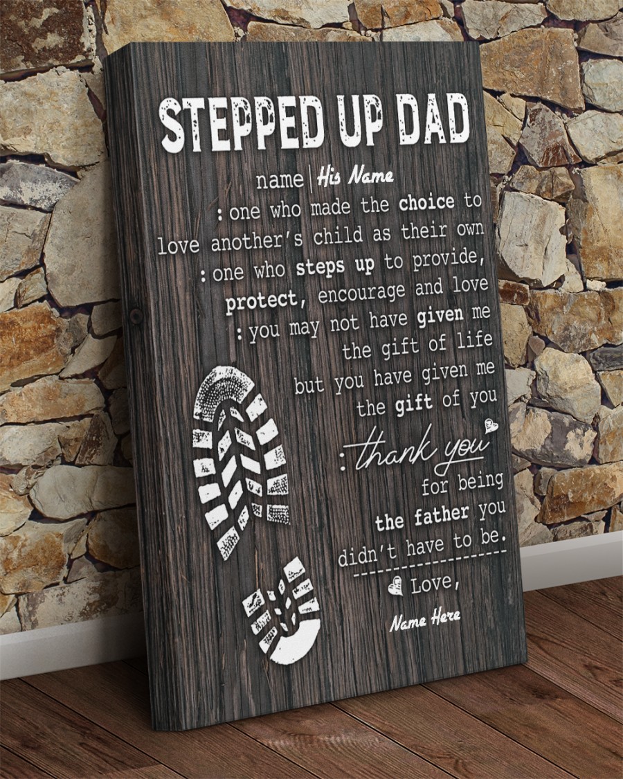 PERSONALIZED CANVAS: Perfect Father's Day Gift For Stepped Up Dad Gallery Wrapped Canvas Prints