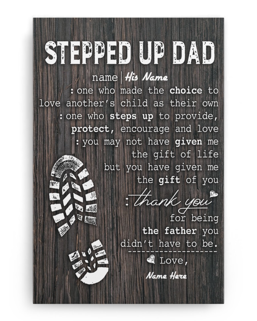 PERSONALIZED CANVAS: Perfect Father's Day Gift For Stepped Up Dad Gallery Wrapped Canvas Prints