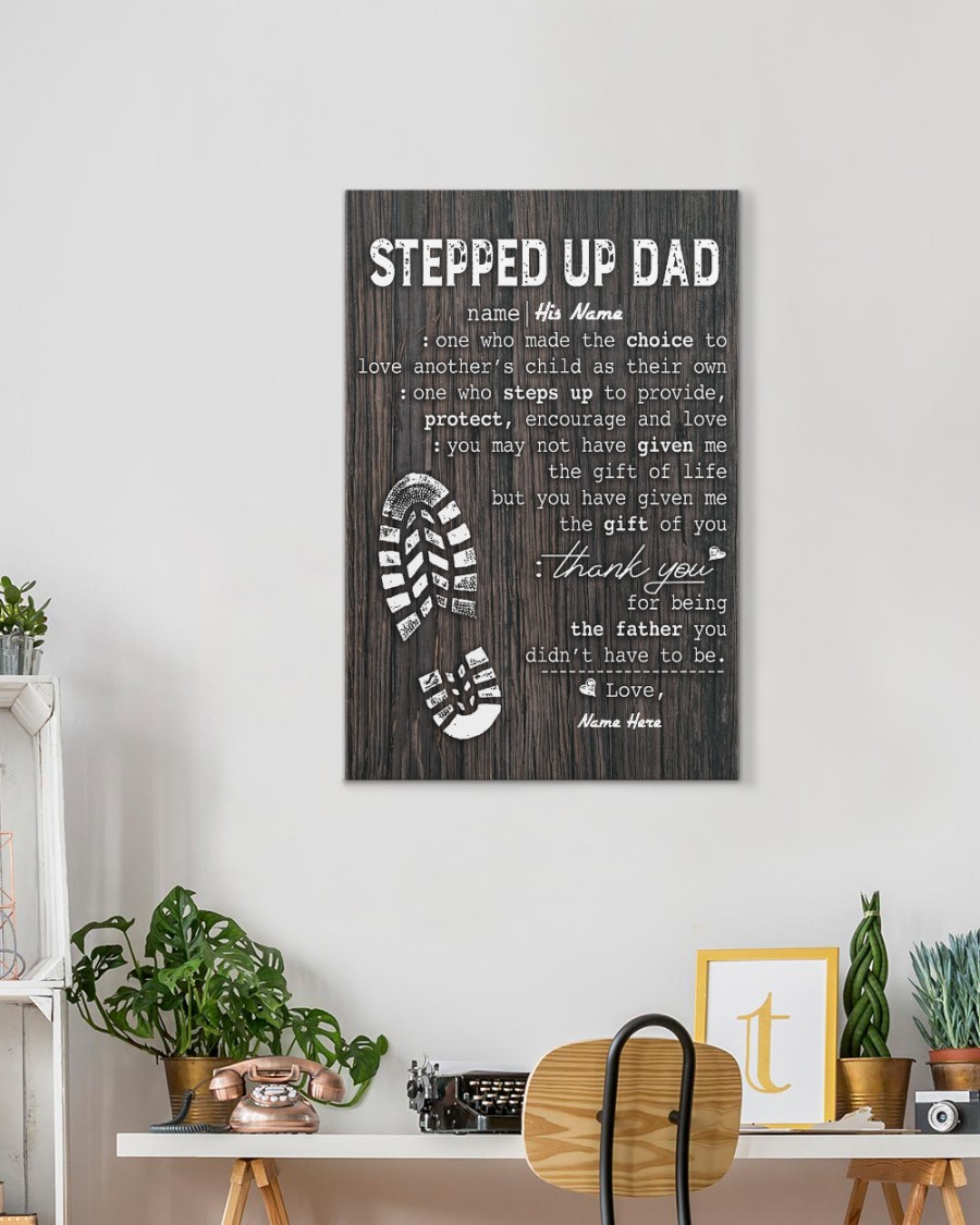 PERSONALIZED CANVAS: Perfect Father's Day Gift For Stepped Up Dad Gallery Wrapped Canvas Prints