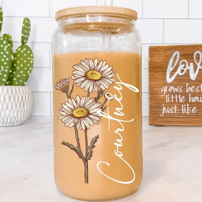 Personalized Color Birth Flower Cup With Name For Coffee,Tea,Drinks Lover🎁( Buy 3 Free Shipping)