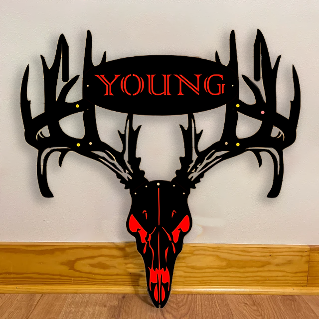 2025 NEW - Personalized Double Bow Hook Metal Deer Skull Rack-The best gift for Christmas