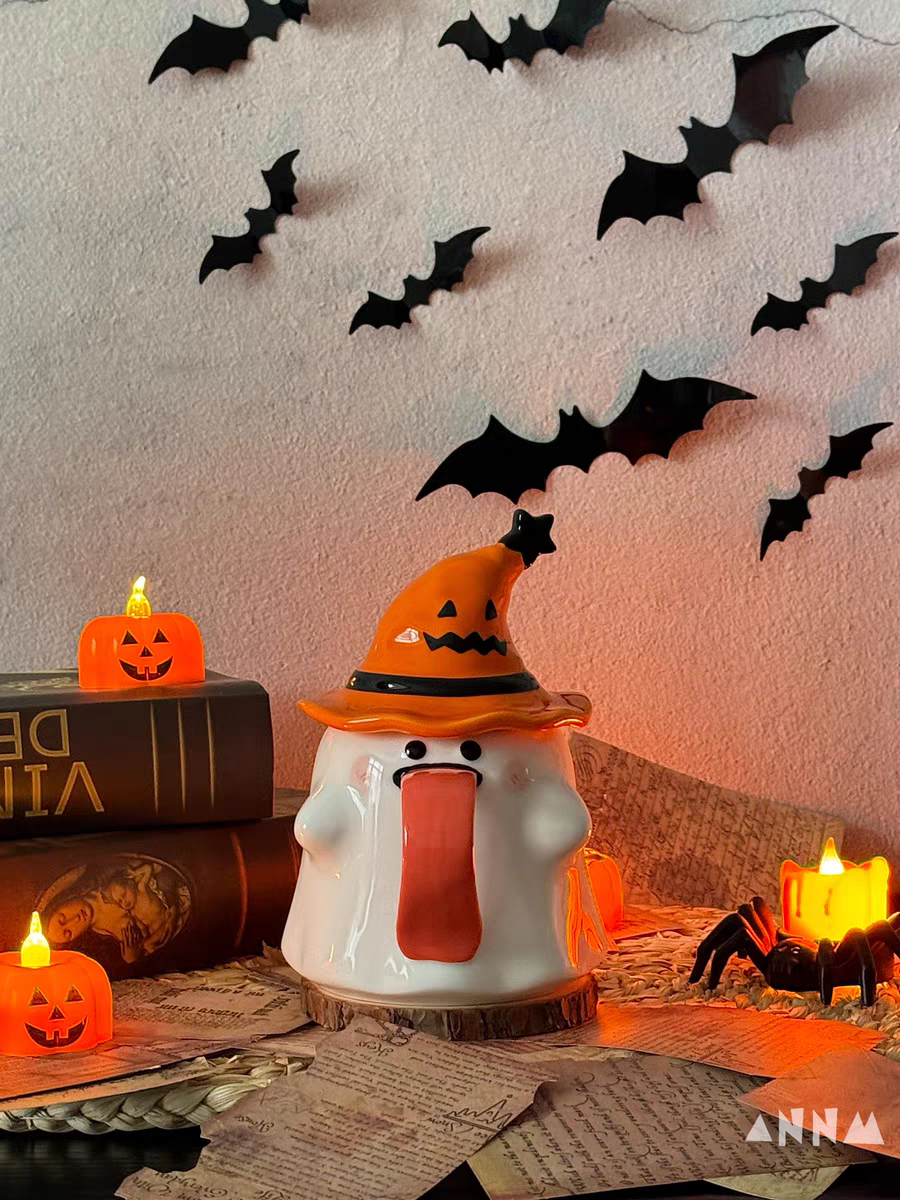 Halloween Cute Ghost Mug with Lid