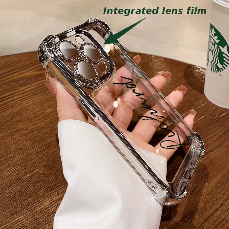 The new four-corner anti-fall name design mobile phone case is suitable for iphone