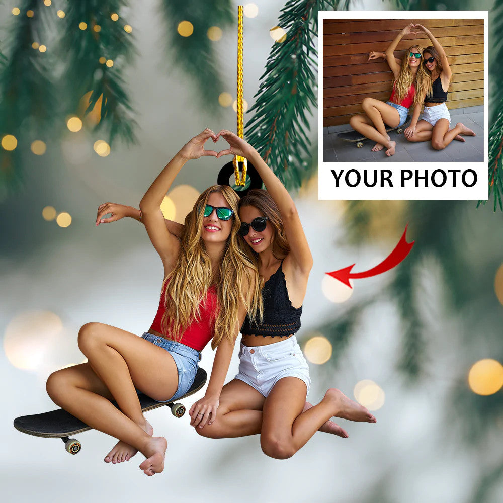 Customized Your Photo Ornament - Personalized Photo Mica Ornament - Christmas Gifts For Bestie, Sister | Friend
