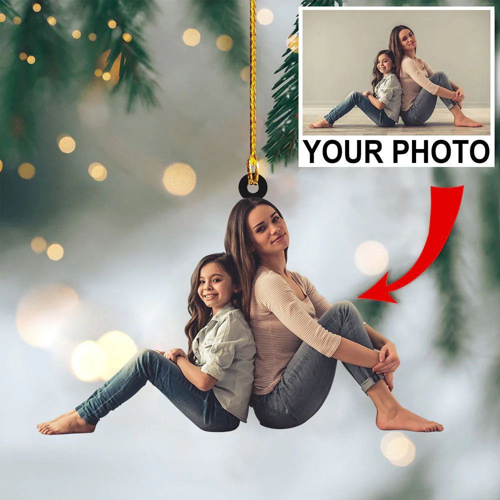 Personalized Photo Ornament - Gift For Mom -  Christmas Gift For Family Members, Mom, Dad | Mom