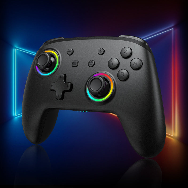 [Q3B1] Wireless Switch Pro Controller Compatible with Switch/Switch OLED with 8 Color LED Lights-88900-图片alt01