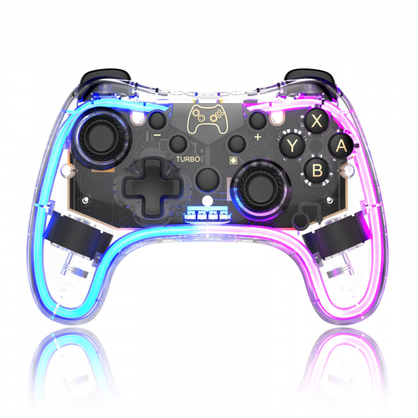 [Q3B1] Mini Transparent Style Wireless Joypad with 8 Colors LED-88900-图片alt01