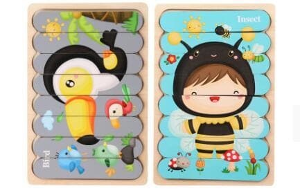 Double Sided Strip 3D Puzzles Baby Toy Wooden Montessori Materials Educational Toys For Children Large Bricks Kids Learning Toys-88900-图片alt01