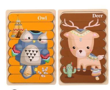 Double Sided Strip 3D Puzzles Baby Toy Wooden Montessori Materials Educational Toys For Children Large Bricks Kids Learning Toys-88900-图片alt01