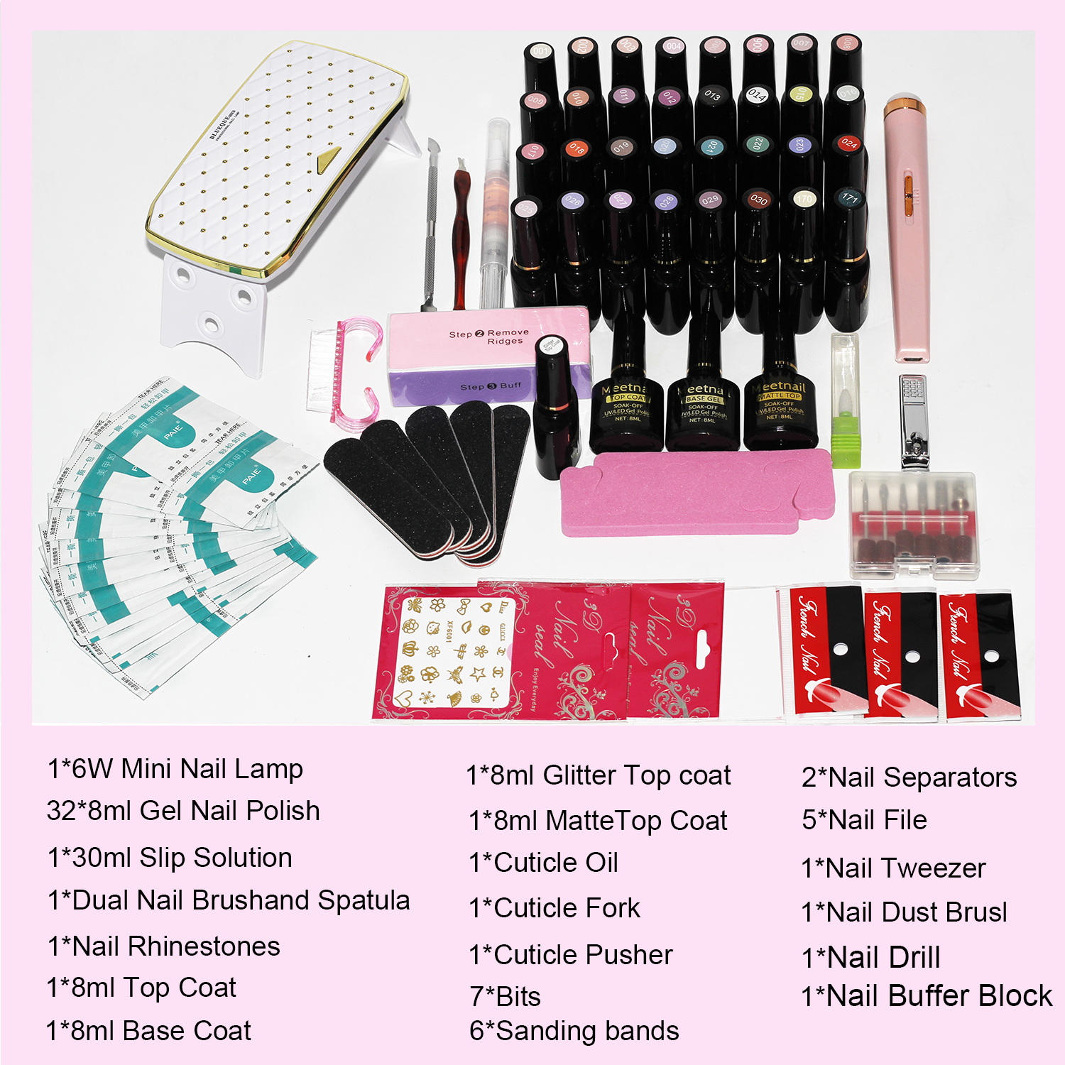 Nail Polish Kit with UV Lamp and Drill Starter Kit 36 Colors Gel Nail Polish Nail Art Gel Manicure Kit
