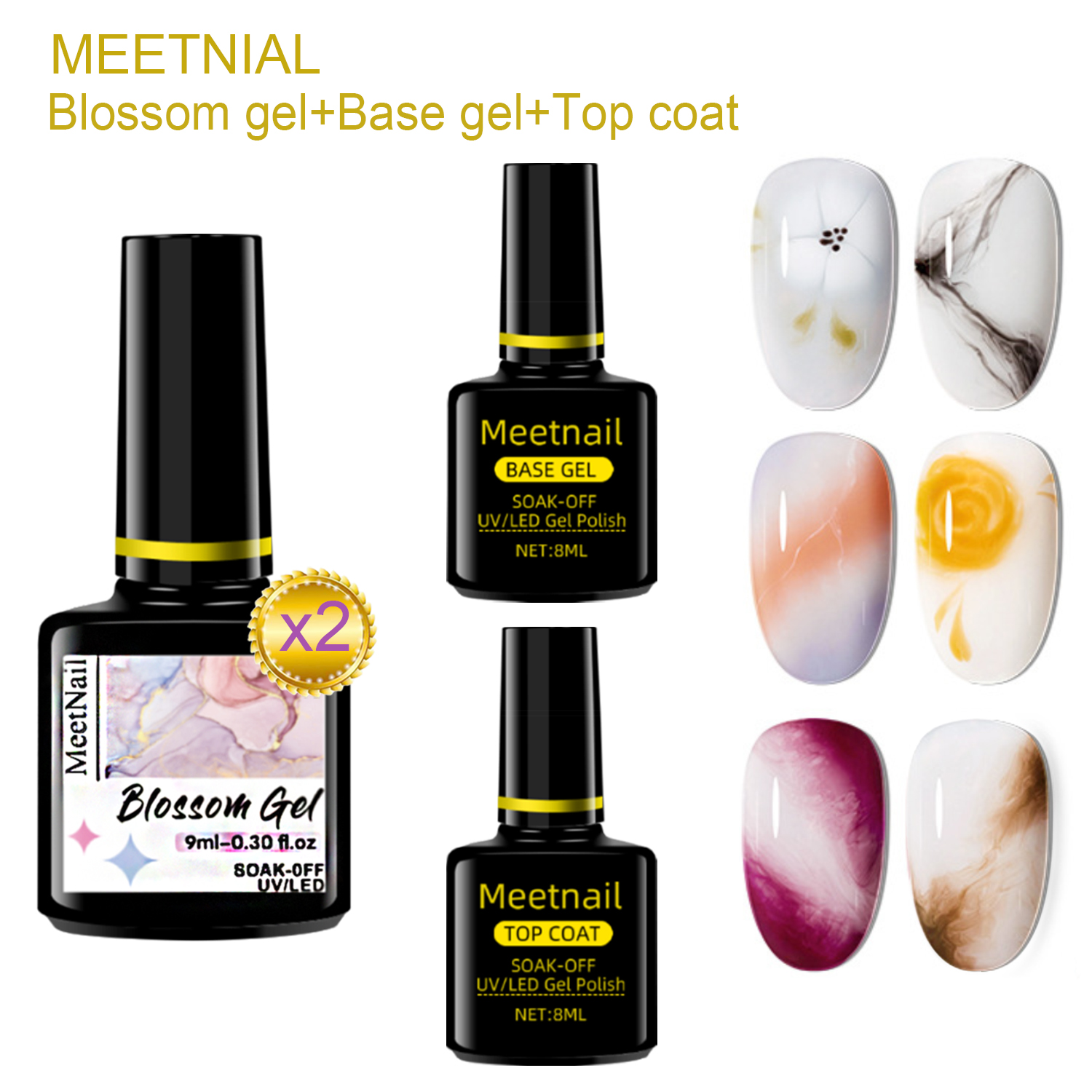  Blooming Gel, Blooming Gel Nail Polish Clear Uv Led Blossom for Spreading Effect Marble Natural Stone Watercolor Floral Print Soak off Diy Christmas Nail Art Design Manicure Gifts for Women