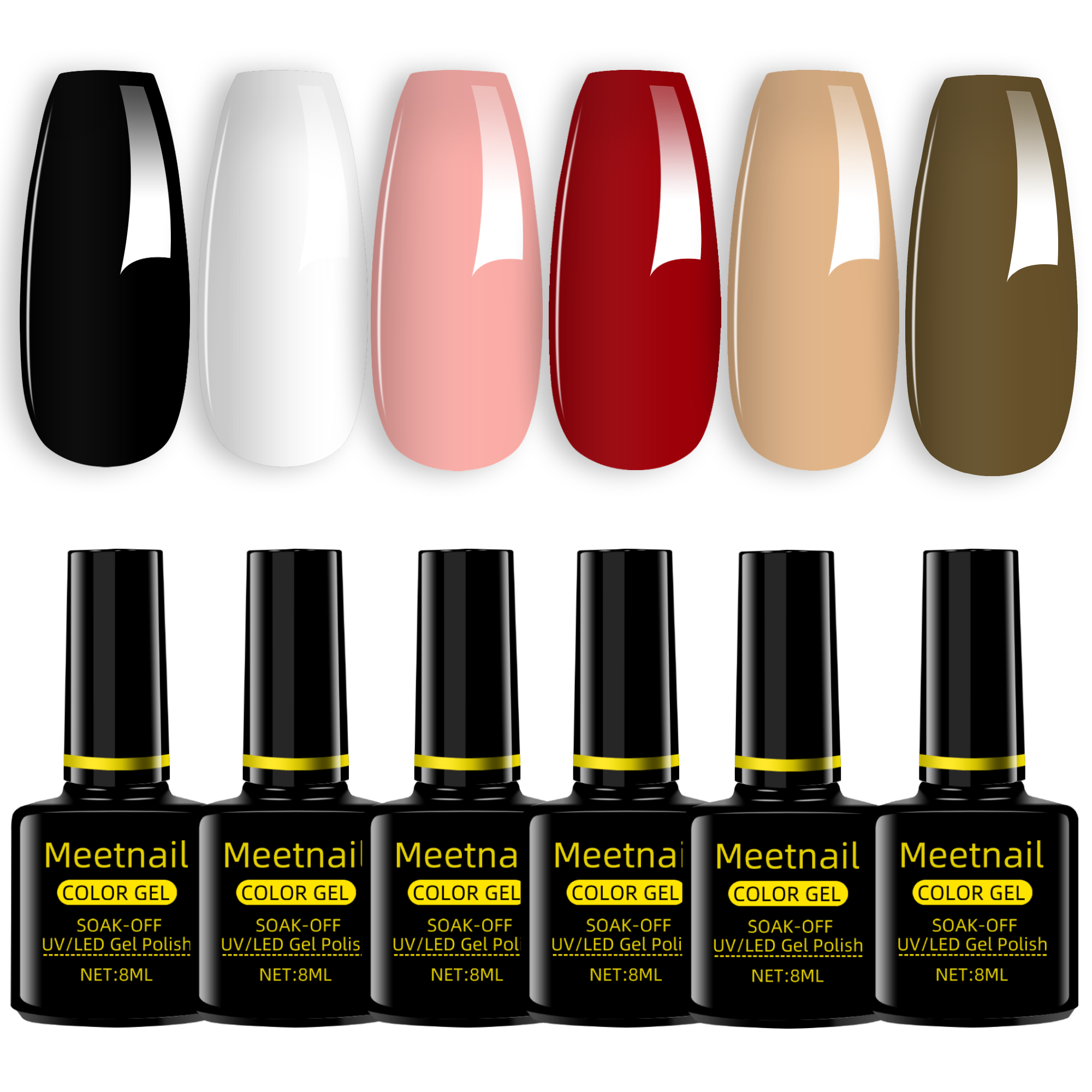 36 PCS Gel Nail Polish Set with Base Glossy and Matte Top Coat Multicolored Gel Nail Long Lasting Suitable for All Seasons