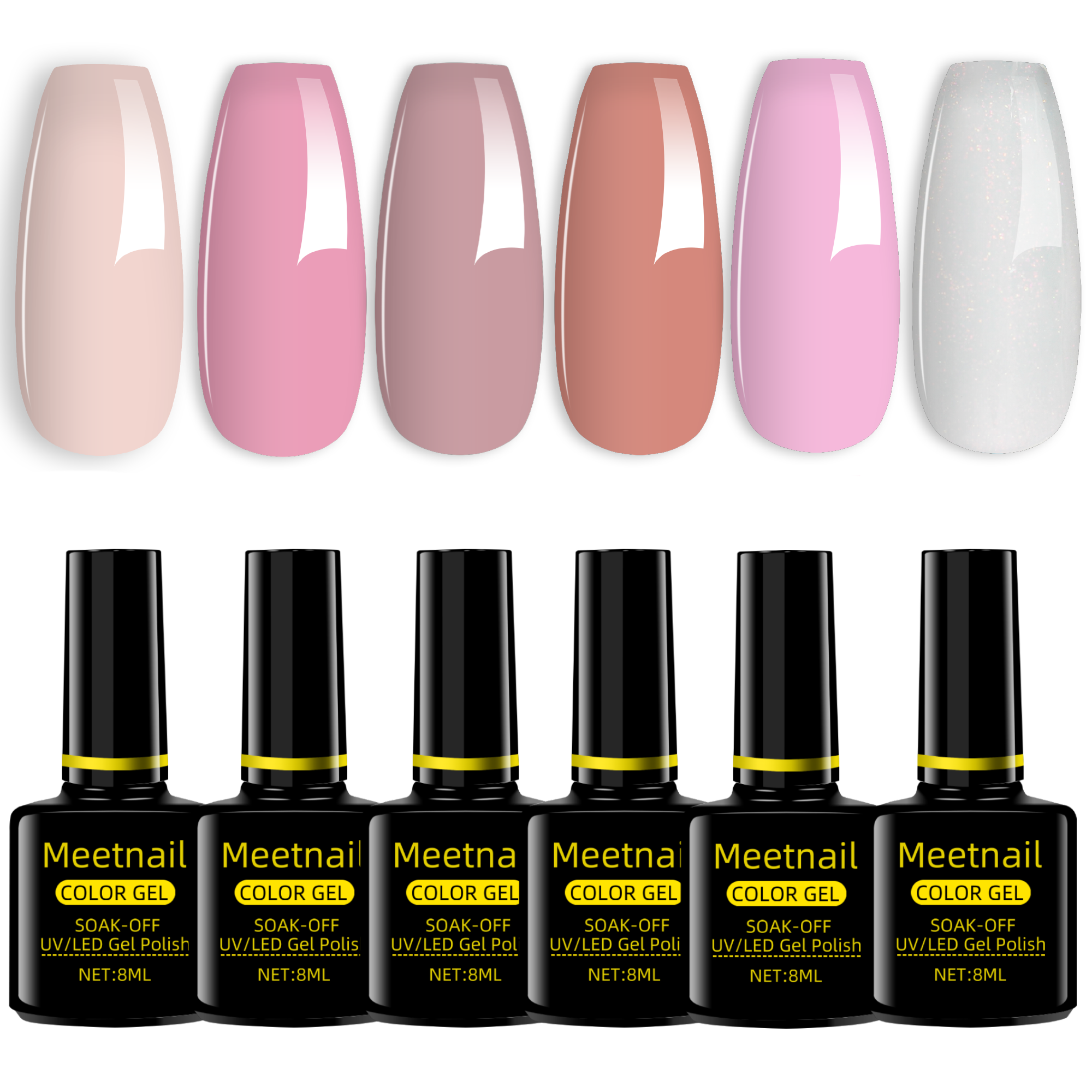 36 PCS Gel Nail Polish Set with Base Glossy and Matte Top Coat Multicolored Gel Nail Long Lasting Suitable for All Seasons