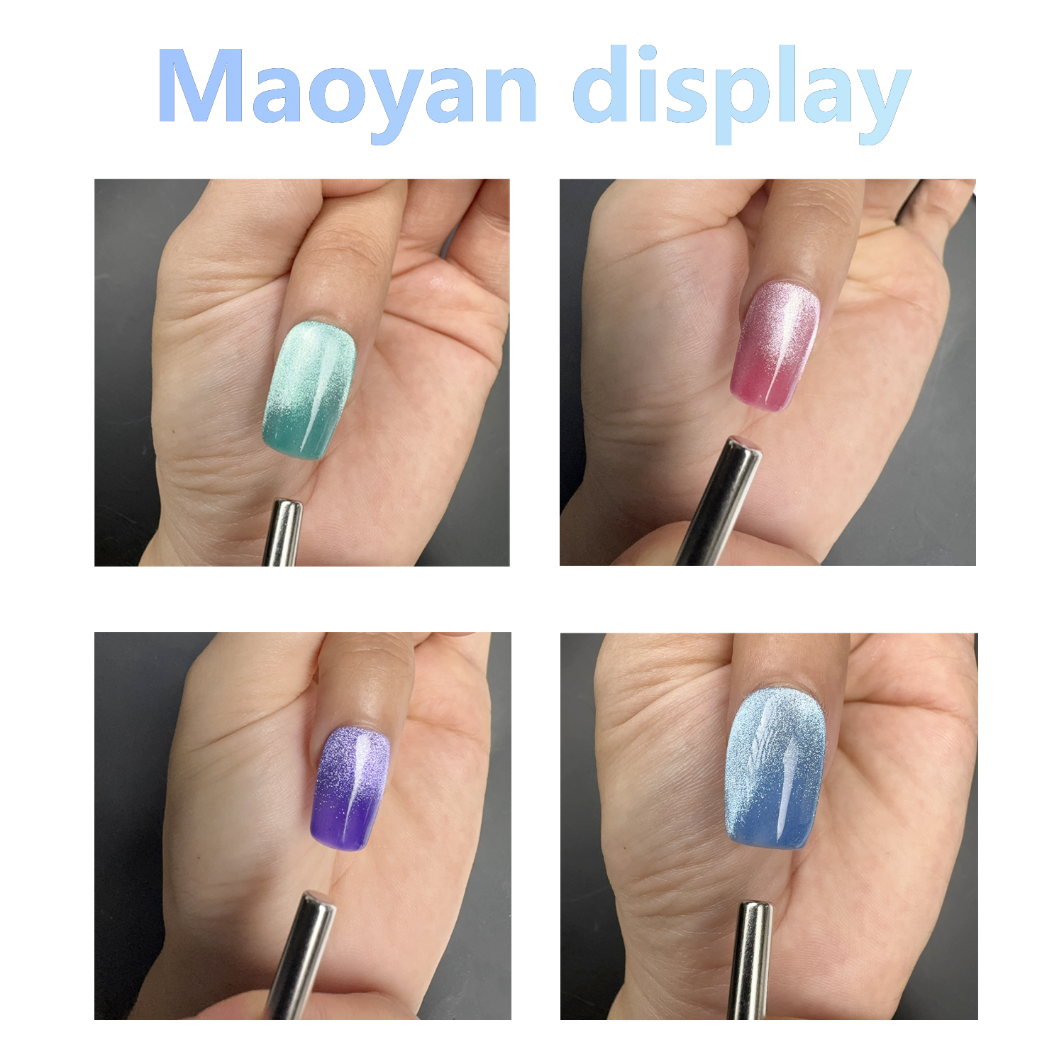 Cat Eye Gel Nail Polish, 6 Colors Cat Eye Glitter Gel Polish Set Neon Red Pink Purple Blue Green with Magnet Velvet Gel Kit Soak Off UV French Nail Art Manicure Gift for Women