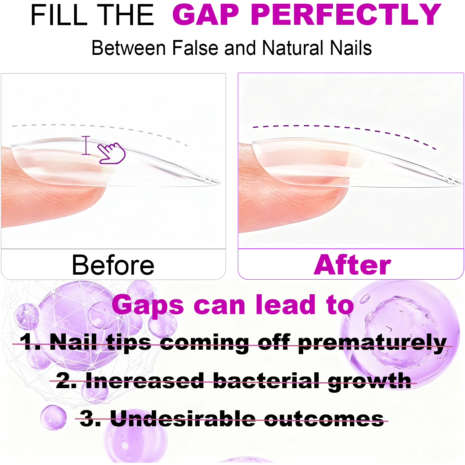 Solid Nail Glue Gel for False Nail Tips, 4 PCS 8g Press on Solid Acrylic Nail Glue Gel for Salon Art DIY at Home, Need UV Light Cured