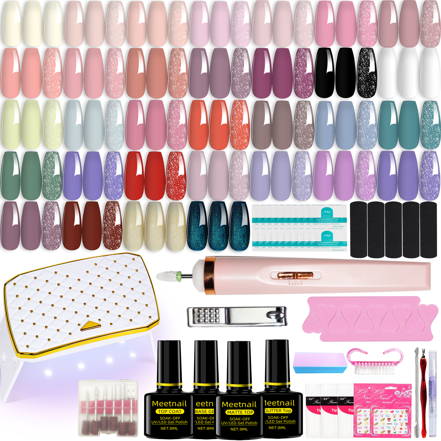 Nail Polish Kit with UV Lamp and Drill Starter Kit 36 Colors Gel Nail Polish Nail Art Gel Manicure Kit