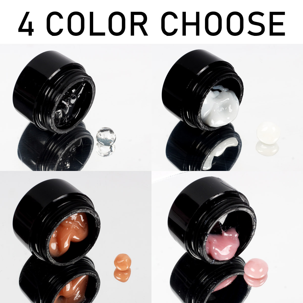 Solid Nail Glue Gel for False Nail Tips, 4 PCS 8g Press on Solid Acrylic Nail Glue Gel for Salon Art DIY at Home, Need UV Light Cured